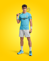Young Man Wearing Squash Uniform Mockup