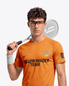 Young Man Wearing Squash Uniform Mockup