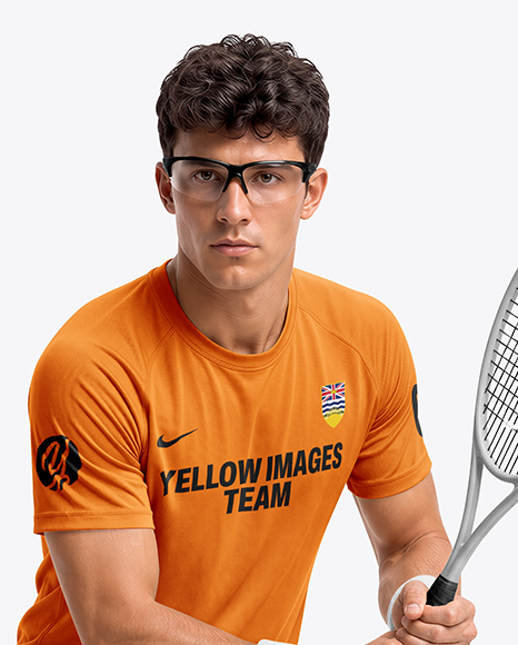 Young Man Wearing Squash Uniform Mockup