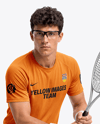 Young Man Wearing Squash Uniform Mockup