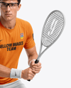 Young Man Wearing Squash Uniform Mockup