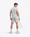 Young Man Wearing Squash Uniform Mockup