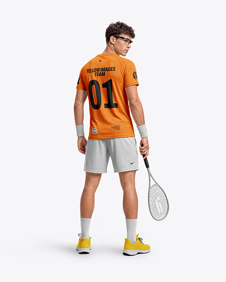 Young Man Wearing Squash Uniform Mockup