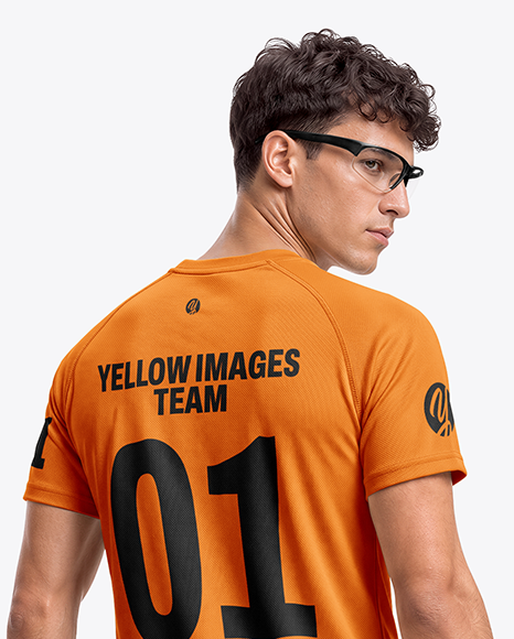 Young Man Wearing Squash Uniform Mockup