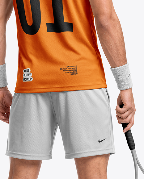 Young Man Wearing Squash Uniform Mockup