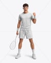 Young Man Wearing Squash Uniform Mockup