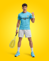 Young Man Wearing Squash Uniform Mockup