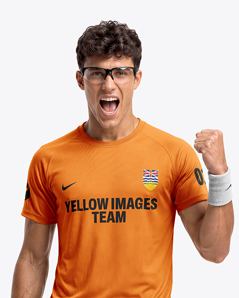 Young Man Wearing Squash Uniform Mockup