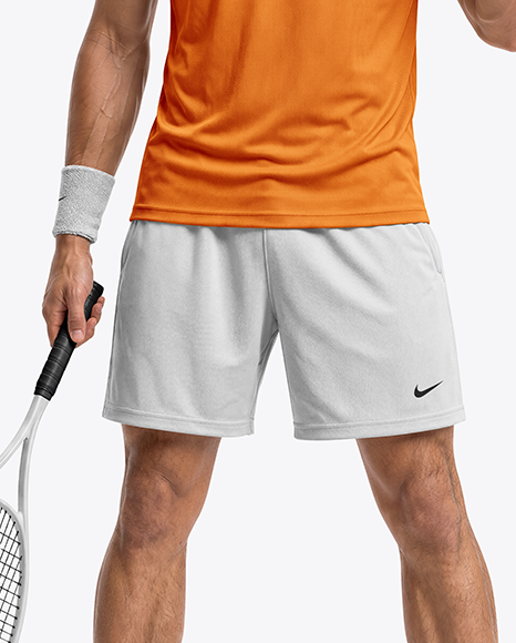 Young Man Wearing Squash Uniform Mockup