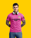 Man Wearing T-Shirt with Headphones Mockup