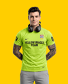 Man Wearing T-Shirt with Headphones Mockup