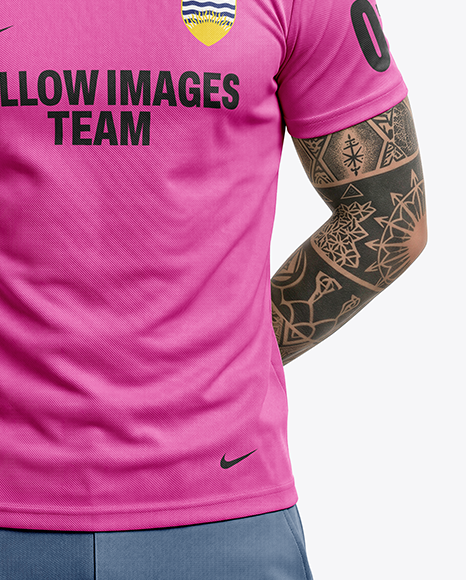 Man Wearing T-Shirt with Headphones Mockup