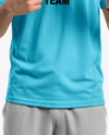 Young Asian Man with Game Controller Wearing eSports Jersey Mockup