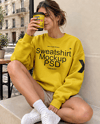 Young Woman Wearing an Oversized Sweatshirt Mockup