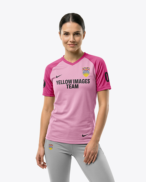 Young Woman Wearing eSports Jersey Mockup