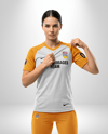 Young Woman Wearing eSports Jersey Mockup