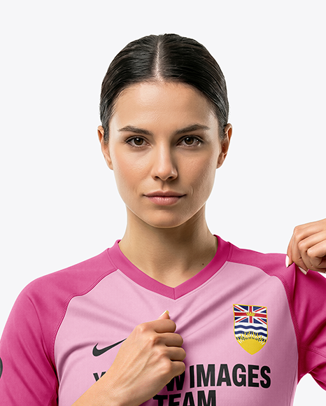 Young Woman Wearing eSports Jersey Mockup