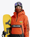 Young Woman Wearing Full Snowboard Kit Mockup
