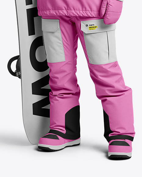 Young Woman Wearing Full Snowboard Kit Mockup