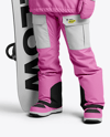Young Woman Wearing Full Snowboard Kit Mockup