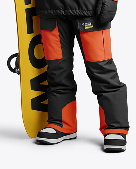 Young Woman Wearing Full Snowboard Kit Mockup