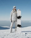Young Woman Wearing Full Snowboard Kit Mockup