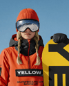 Young Woman Wearing Full Snowboard Kit Mockup