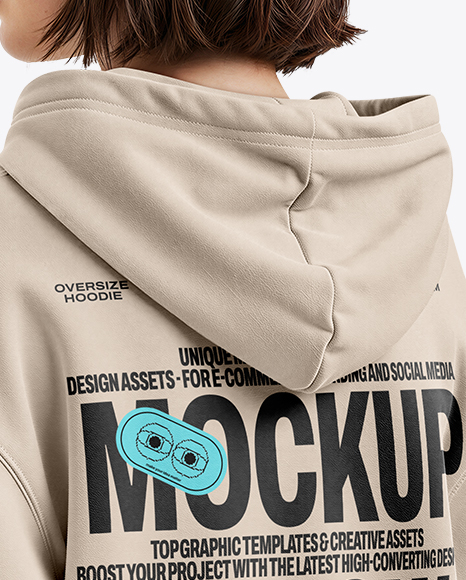 Young Woman Wearing Full-Zip Hoodie Mockup