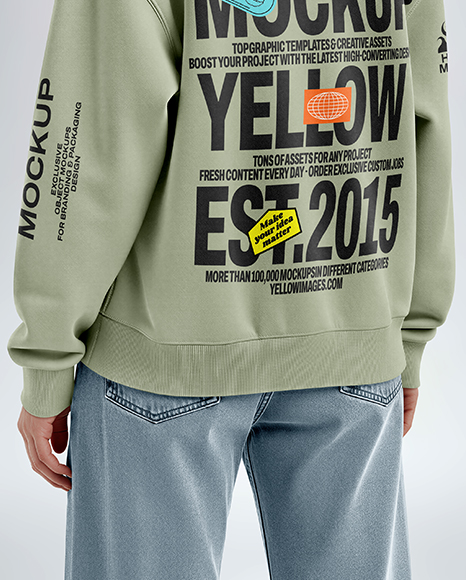 Young Woman Wearing Full-Zip Hoodie Mockup