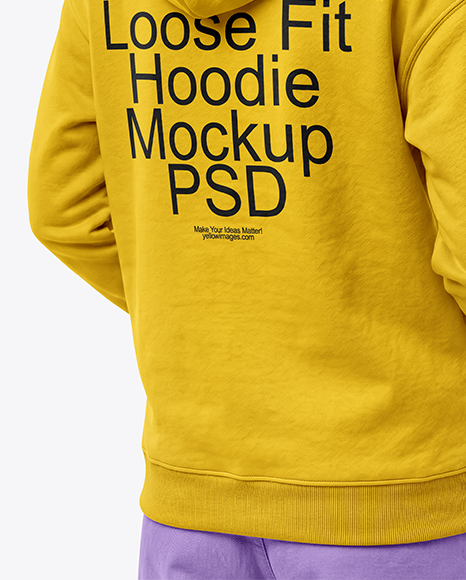 Young Woman Wearing Hoodie with Headphones Mockup