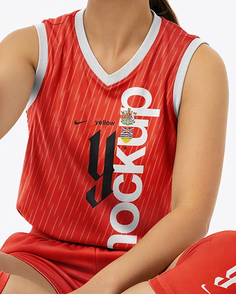 Young Woman Wearing Volleyball Kit Mockup