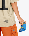 Young Woman with Game Controller Wearing eSports Jersey Mockup