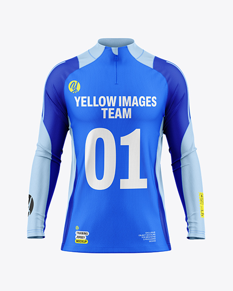 Training Zipper Long Sleeve Jersey Mockup - Front View