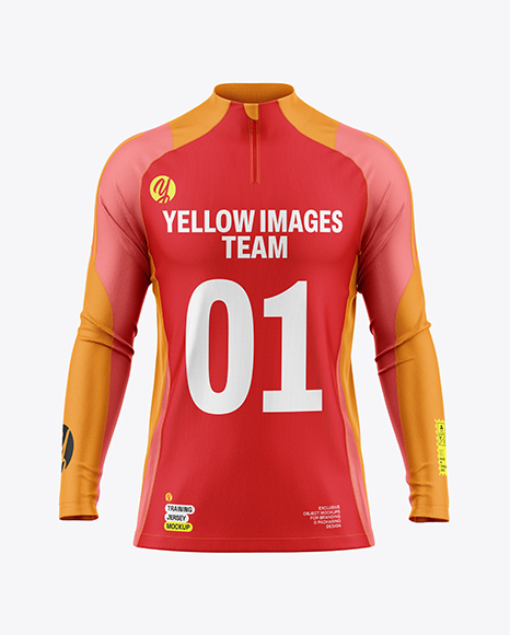 Training Zipper Long Sleeve Jersey Mockup - Front View