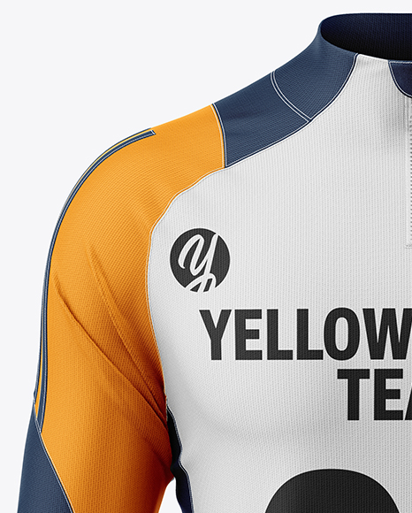 Training Zipper Long Sleeve Jersey Mockup - Front View
