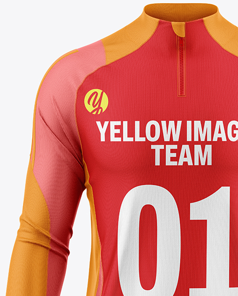 Training Zipper Long Sleeve Jersey Mockup - Front View