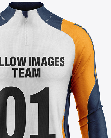 Training Zipper Long Sleeve Jersey Mockup - Front View