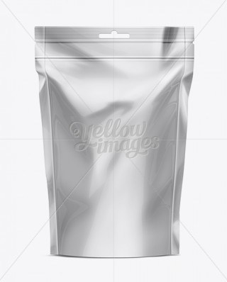 Doy-Pack With Zipper Black in Pouch Mockups on Yellow Images Object Mockups