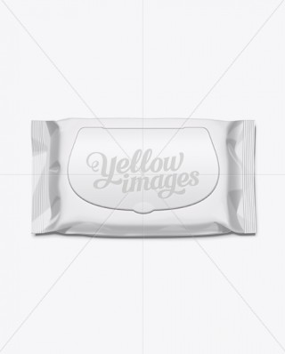 Wet Wipes Pack With Plastic Cap Mockup - Half Side View (High-Angle
