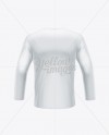 Men's Long Sleeve T-Shirt Back View in Apparel Mockups on Yellow Images