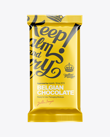 Download Chocolate Bar Mock-up in Flow-Pack Mockups on Yellow ...