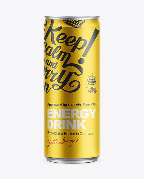 250ml Energy Drink Can Mockup in Can Mockups on Yellow Images Object