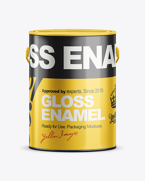 Download 5L Paint Bucket Mockup in Bucket & Pail Mockups on Yellow Images Object Mockups