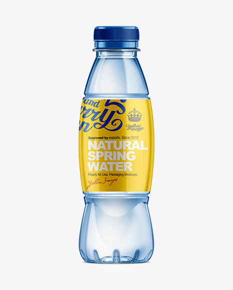 500ml Plastic Water Bottle Mockup in Bottle Mockups on Yellow Images
