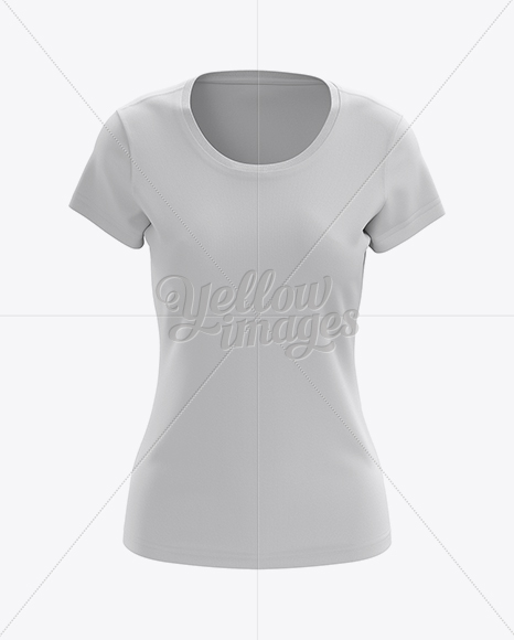 Women's T-Shirt Front View HQ Mockup in Apparel Mockups on Yellow ...
