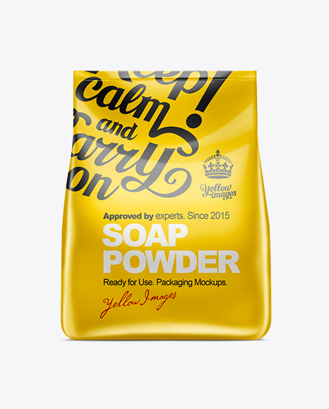 Download 400g Washing Powder Bag Mockup in Bag & Sack Mockups on Yellow Images Object Mockups