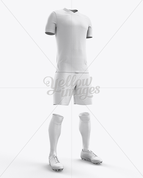 Download Football Kit with V-Neck T-Shirt Mockup / Half-Turned View ...