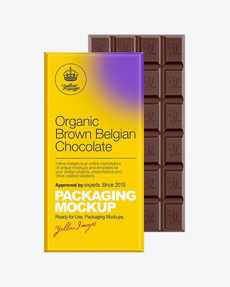 Download Chocolate Bar Packaging Mockup in Packaging Mockups on Yellow Images Object Mockups