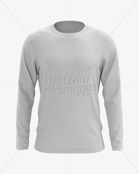 Download Mens Long Sleeve T-Shirt HQ Mockup - Front View in Apparel ...