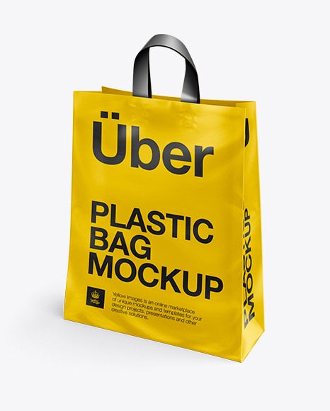 Download Plastic Shopping Bag w/ Loop Handles Mockup - Half Side ...